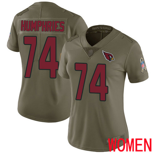 Arizona Cardinals Limited Olive Women D.J. Humphries Jersey NFL Football #74 2017 Salute to Service